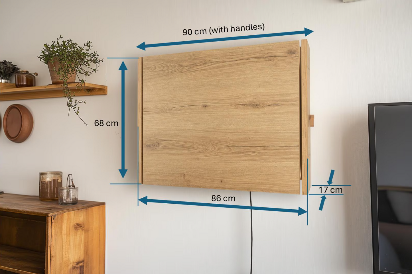 Wall height adjustable desk