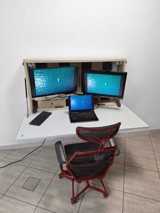 2 screen wall mounted desk.